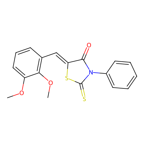 (Z)-5-(2,3-dimethoxybenzylidene)-3-phenyl-2-thioxothiazolidin-4-one structure