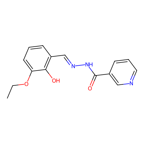 N-[(3-ethoxy-2-hydroxyphenyl)methylideneamino]pyridine-3-carboxamide structure
