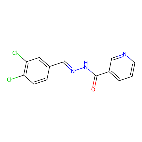 N-[(E)-(3,4-dichlorophenyl)methylideneamino]pyridine-3-carboxamide structure
