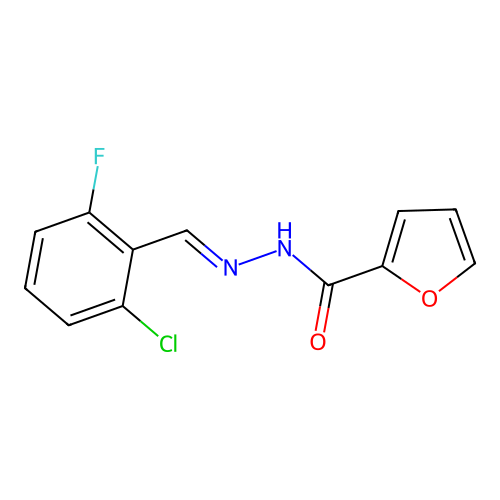 N'-[(E)-(2-chloro-6-fluorophenyl)methylidene]furan-2-carbohydrazide structure