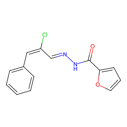 N'-[(1E,2E)-2-chloro-3-phenylprop-2-en-1-ylidene]furan-2-carbohydrazide structure