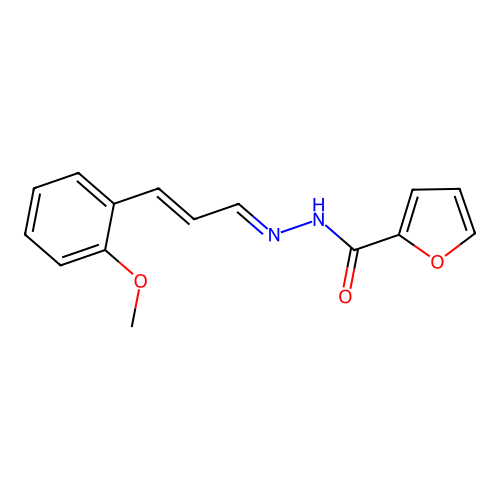 N-[(E)-[(E)-3-(2-methoxyphenyl)prop-2-enylidene]amino]furan-2-carboxamide structure
