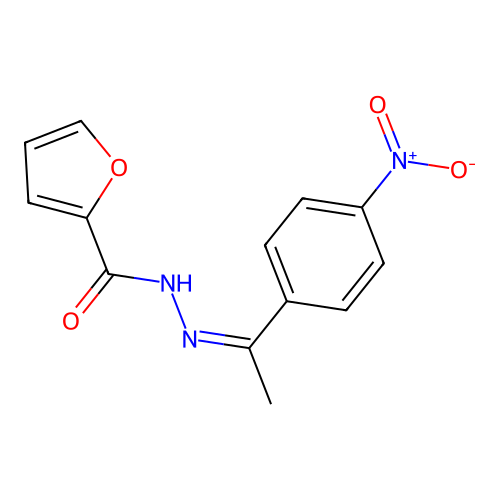 (Z)-N'-(1-(4-nitrophenyl)ethylidene)furan-2-carbohydrazide structure