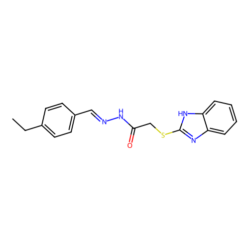 2-(1H-benzimidazol-2-ylsulfanyl)-N'-[(E)-(4-ethylphenyl)methylidene]acetohydrazide structure