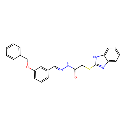 2-(1H-benzimidazol-2-ylsulfanyl)-N'-{(E)-[3-(benzyloxy)phenyl]methylidene}acetohydrazide structure