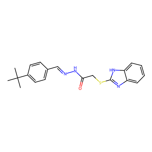 2-(1H-benzimidazol-2-ylsulfanyl)-N'-[(E)-(4-tert-butylphenyl)methylidene]acetohydrazide structure