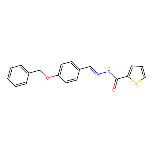 N'-[4-(benzyloxy)benzylidene]-2-thiophenecarbohydrazide structure
