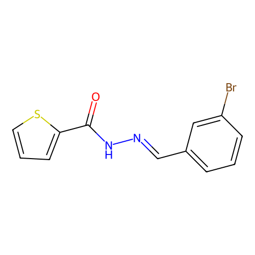 N'-[(E)-(3-bromophenyl)methylidene]thiophene-2-carbohydrazide structure