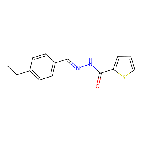 N'-[(E)-(4-ethylphenyl)methylidene]thiophene-2-carbohydrazide structure