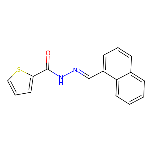 N'-(1-naphthylmethylene)-2-thiophenecarbohydrazide structure