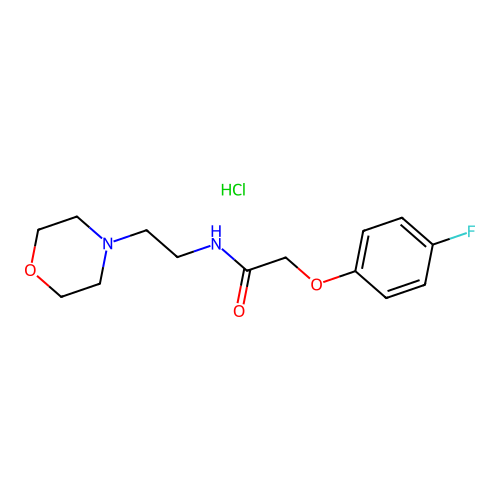 2-(4-fluorophenoxy)-N-(2-morpholinoethyl)acetamide hydrochloride structure