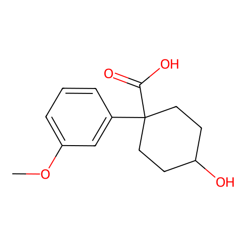 cis-4-Hydroxy-trans-1-(m-methoxyphenyl)cyclohexanecarboxylic acid structure