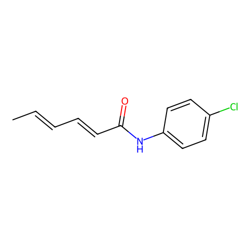 (2E,4E)-N-(4-chlorophenyl)hexa-2,4-dienamide structure