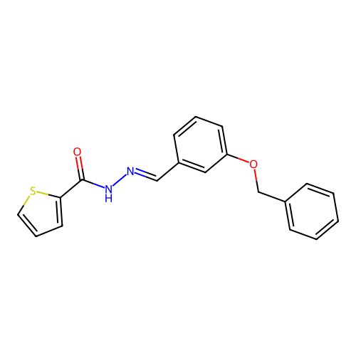 N'-[3-(benzyloxy)benzylidene]-2-thiophenecarbohydrazide structure