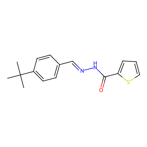 N'-[(E)-(4-tert-butylphenyl)methylidene]thiophene-2-carbohydrazide structure