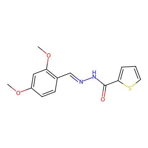 N'-[(E)-(2,4-dimethoxyphenyl)methylidene]thiophene-2-carbohydrazide structure