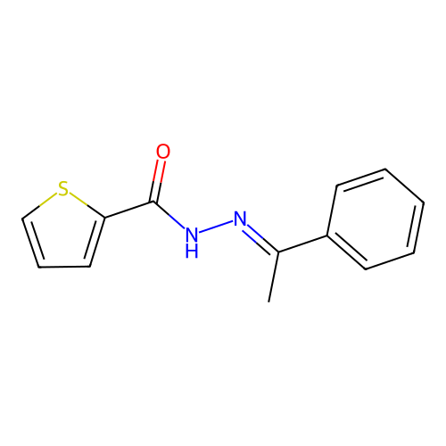 N'-(1-phenylethylidene)-2-thiophenecarbohydrazide structure