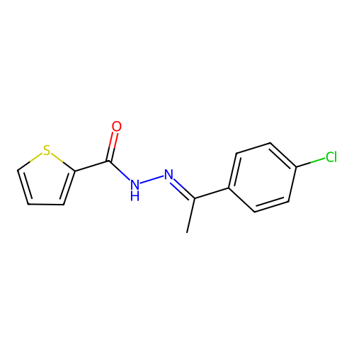 N'-[1-(4-chlorophenyl)ethylidene]-2-thiophenecarbohydrazide structure