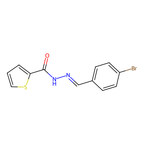 N'-(4-bromobenzylidene)-2-thiophenecarbohydrazide structure