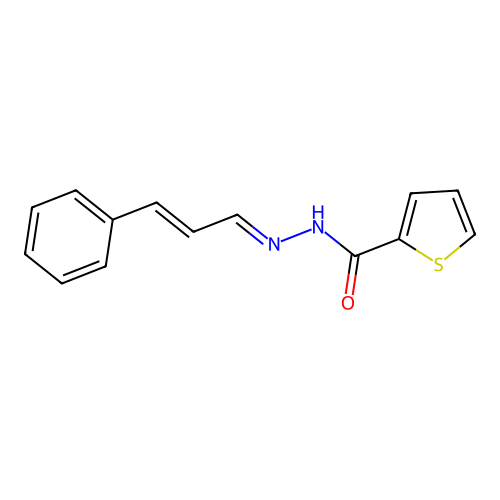 N'-[(1E,2E)-3-phenylprop-2-en-1-ylidene]thiophene-2-carbohydrazide structure