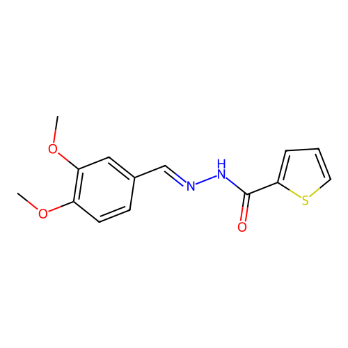 N'-(3,4-dimethoxybenzylidene)-2-thiophenecarbohydrazide structure