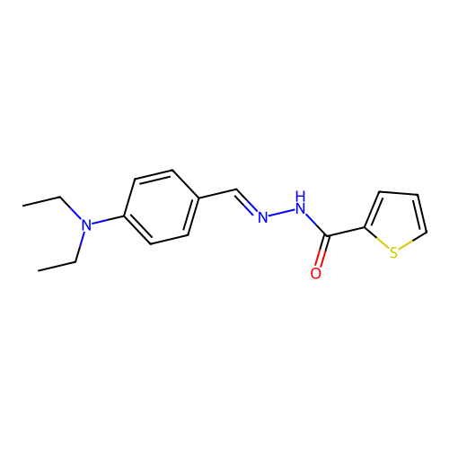 N'-[4-(diethylamino)benzylidene]-2-thiophenecarbohydrazide structure