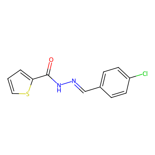 N'-(4-chlorobenzylidene)-2-thiophenecarbohydrazide structure