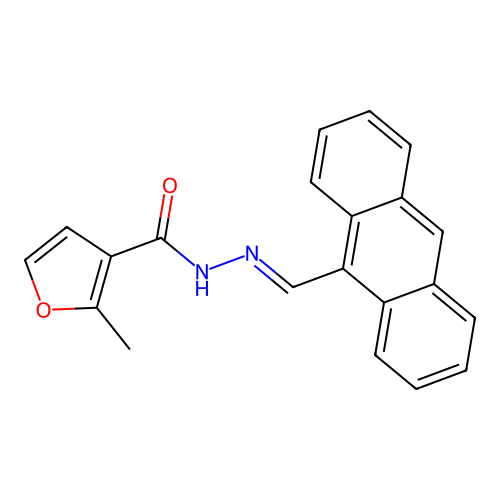 N'-[(E)-anthracen-9-ylmethylidene]-2-methylfuran-3-carbohydrazide structure