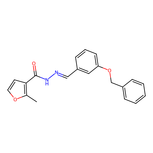 2-methyl-N-[(E)-(3-phenylmethoxyphenyl)methylideneamino]furan-3-carboxamide structure