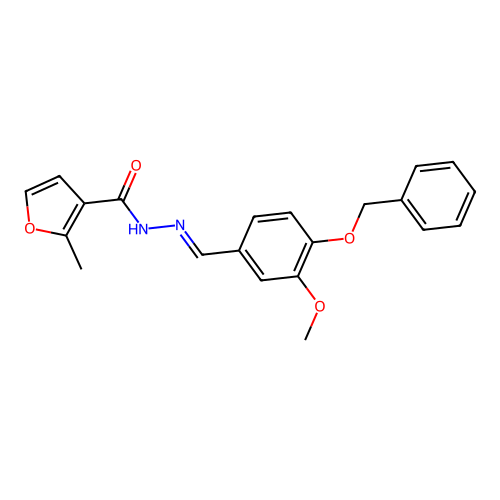 (E)-N'-(4-(benzyloxy)-3-methoxybenzylidene)-2-methylfuran-3-carbohydrazide structure