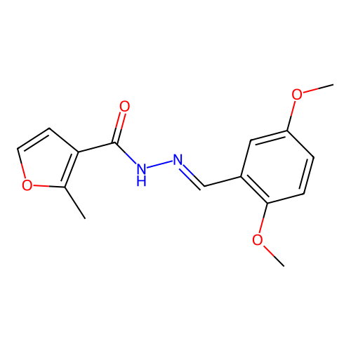 N'-[(E)-(2,5-dimethoxyphenyl)methylidene]-2-methylfuran-3-carbohydrazide structure