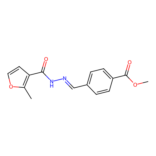 4-((2-Methyl-furan-3-carbonyl)-hydrazonomethyl)-benzoic acid methyl ester structure