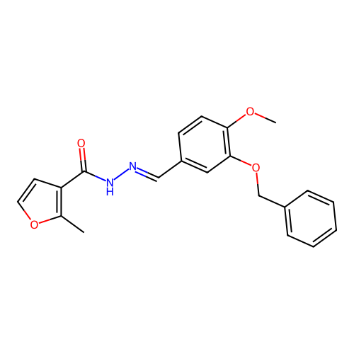 N'-{(E)-[3-(benzyloxy)-4-methoxyphenyl]methylidene}-2-methylfuran-3-carbohydrazide structure