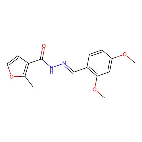 N'-[(E)-(2,4-dimethoxyphenyl)methylidene]-2-methylfuran-3-carbohydrazide structure