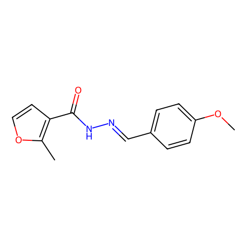 N'-[(E)-(4-methoxyphenyl)methylidene]-2-methylfuran-3-carbohydrazide structure