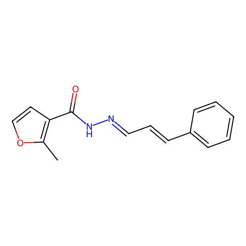 2-methyl-N'-[(1E,2E)-3-phenylprop-2-en-1-ylidene]furan-3-carbohydrazide structure