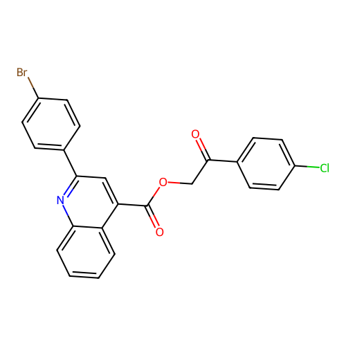 2-(4-Chlorophenyl)-2-oxoethyl 2-(4-bromophenyl)quinoline-4-carboxylate structure