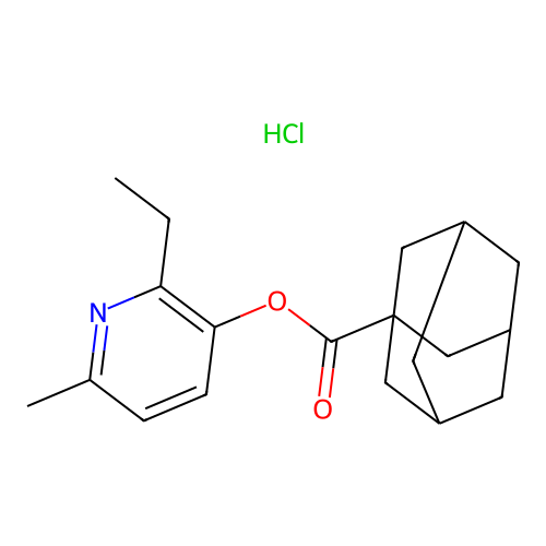 2-Ethyl-6-methyl-3-pyridinyl 1-adamantanecarboxylate hydrochloride structure