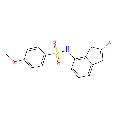 N-(2-chloro-1H-indol-7-yl)-4-methoxy-benzenesulfonamide structure