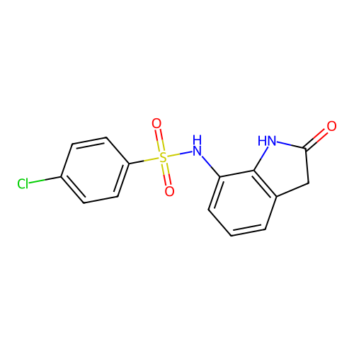 Benzenesulfonamide, 4-chloro-N-(2-oxo-2,3-dihydro-1H-indol-7-yl)- structure