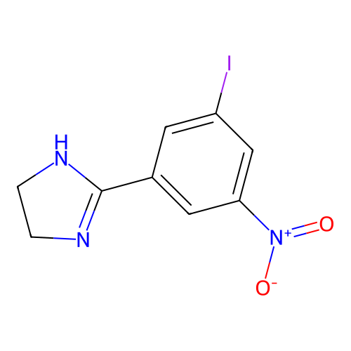 2-(3-iodo-5-nitrophenyl)-4,5-dihydro-1H-imidazole structure