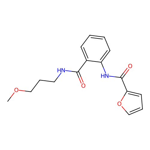 N-{2-[(3-methoxypropyl)carbamoyl]phenyl}furan-2-carboxamide structure