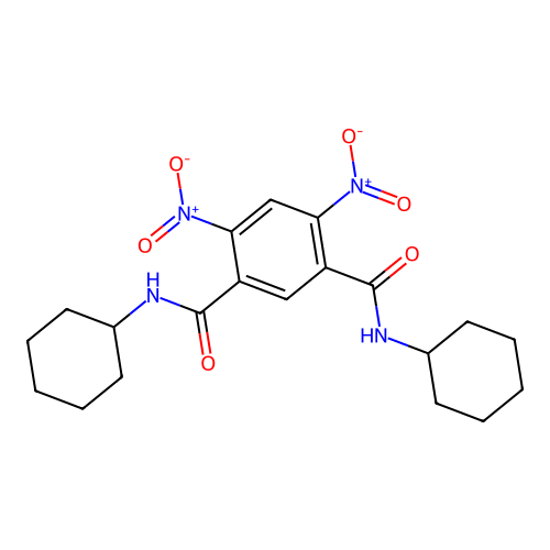 N~1~,N~3~-dicyclohexyl-4,6-dinitroisophthalamide structure