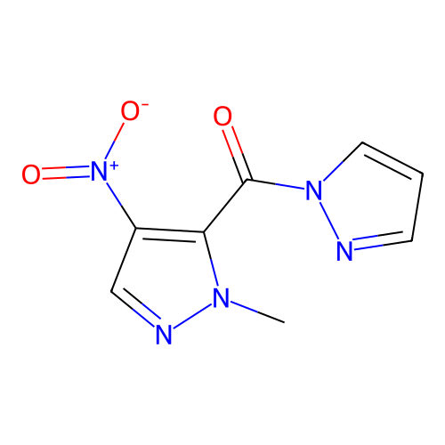 (1-methyl-4-nitro-1H-pyrazol-5-yl)(1H-pyrazol-1-yl)methanone structure