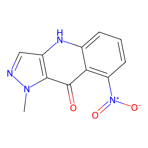 1-methyl-8-nitro-1,4-dihydro-9H-pyrazolo[4,3-b]quinolin-9-one structure