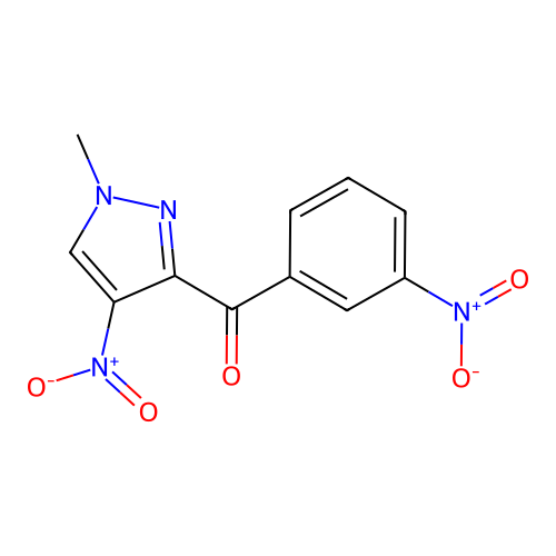 (1-methyl-4-nitro-1H-pyrazol-3-yl)(3-nitrophenyl)methanone structure