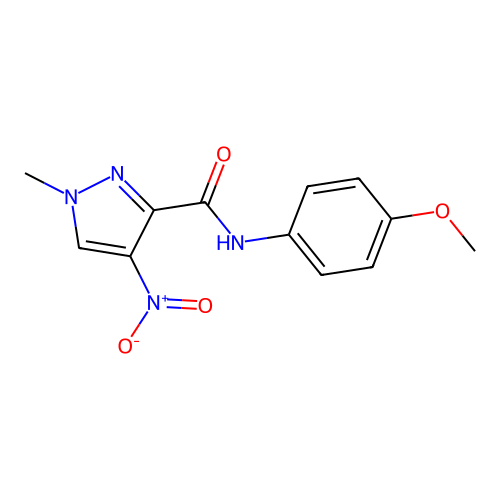 N-(4-Methoxyphenyl)-1-methyl-4-nitro-1H-pyrazole-3-carboxamide structure