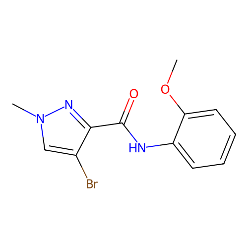 4-Bromo-N-(2-methoxyphenyl)-1-methyl-1H-pyrazole-3-carboxamide structure