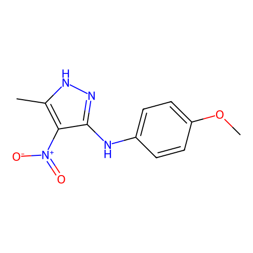 N-(4-methoxyphenyl)-3-methyl-4-nitro-1H-pyrazol-5-amine structure