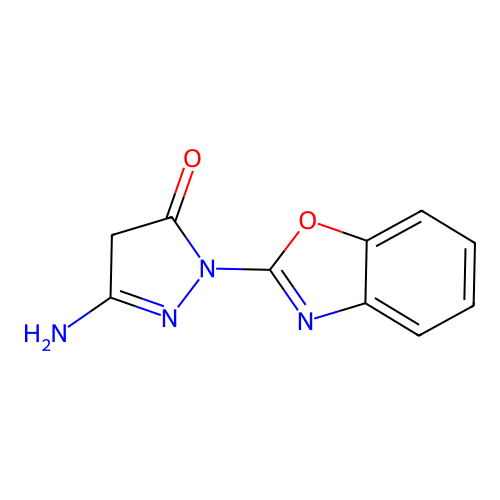 3-Amino-1-(2-benzoxazolyl)-2-pyrazolin-5-one structure